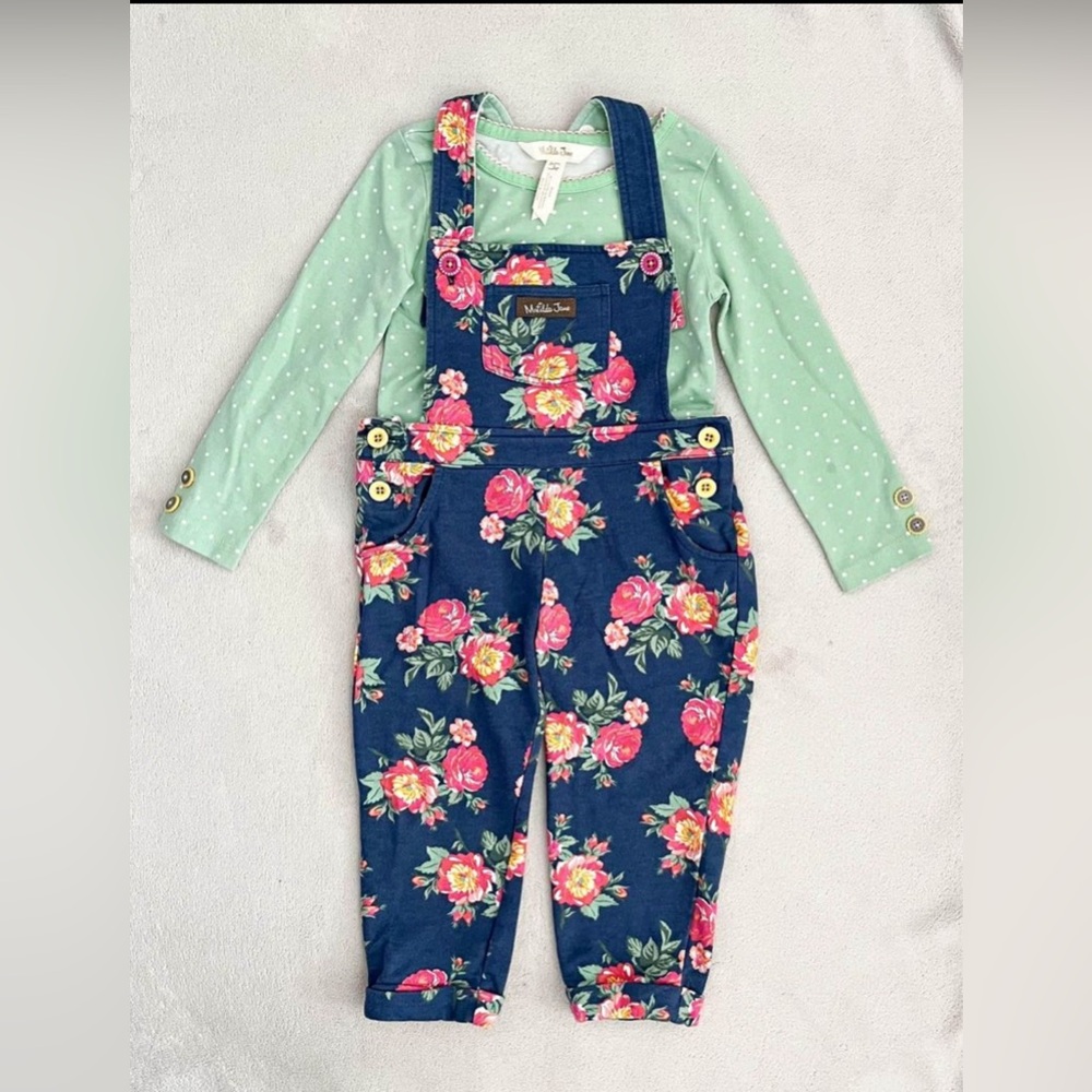 Matilda Jane top and overall set size 2T.